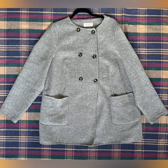 Per Una Wool Blend Pea Coat Jacket *flaw* - Picture 3 of 15